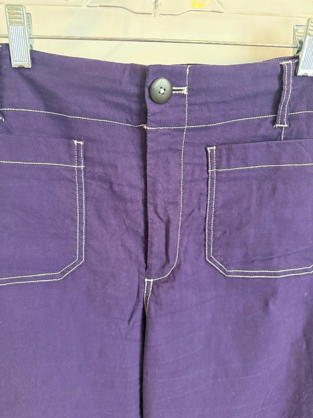 The Colette Crop Wide-Leg Pants by Maeve-Contrast-Stitch Edition, Size 31, Blue - Picture 3 of 9